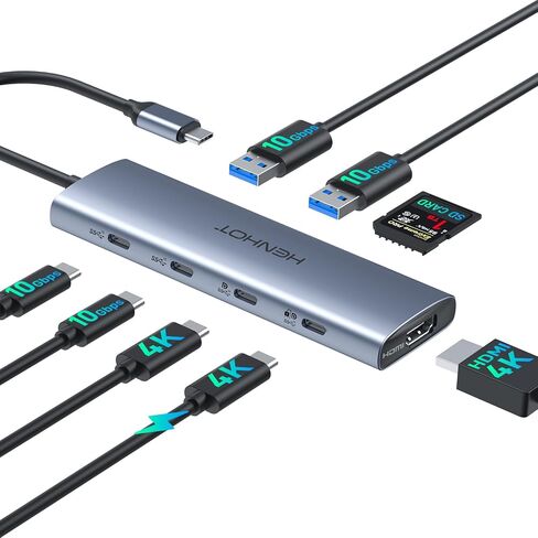 يدعم مركز إخراج الفيديو USB C ، ومحطة إرساء مراقبة مزدوجة شاشة USB-C PD ، و Thunderbolt Splitter للشاشة المحمولة ، وإخراج الفيديو 4K@30-60Hz ، و 4 Port Gen2 10GBPS ، PD 100W in Kuwait