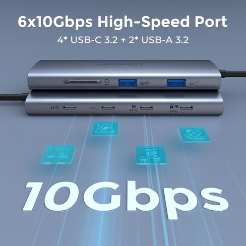 يدعم مركز إخراج الفيديو USB C ، ومحطة إرساء مراقبة مزدوجة شاشة USB-C PD ، و Thunderbolt Splitter للشاشة المحمولة ، وإخراج الفيديو 4K@30-60Hz ، و 4 Port Gen2 10GBPS ، PD 100W in Kuwait