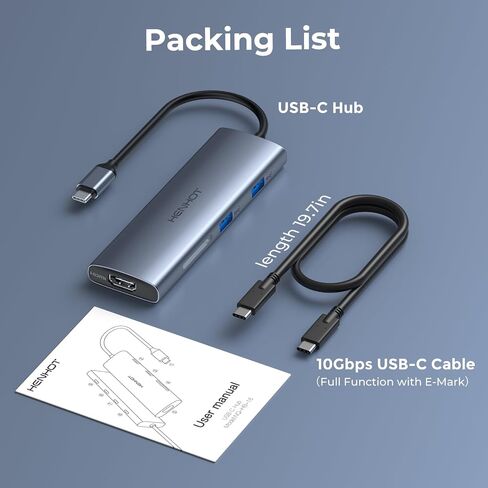 يدعم مركز إخراج الفيديو USB C ، ومحطة إرساء مراقبة مزدوجة شاشة USB-C PD ، و Thunderbolt Splitter للشاشة المحمولة ، وإخراج الفيديو 4K@30-60Hz ، و 4 Port Gen2 10GBPS ، PD 100W in Kuwait