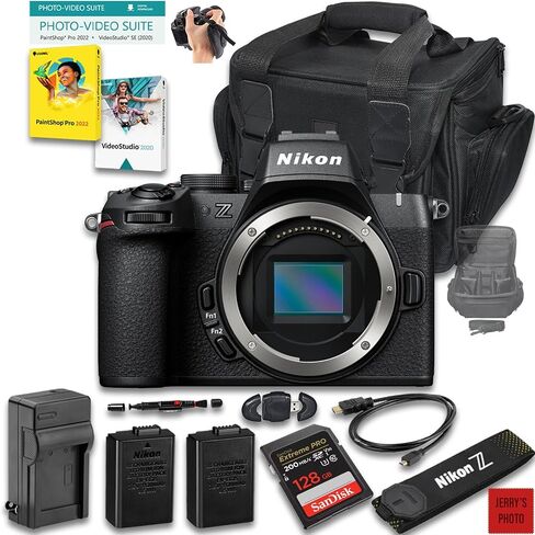 Nikon Z50 II Mirrorless Camera (Body Only) + 128 GB Memory + Extra Battery + Extra Charger + Camera Case + HDMI Cable+ More (14pc Bundle) (Renewed) in Saudi Arabia