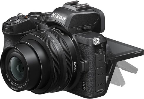 Nikon Z50 Mirrorless Camera with Z DX 16-50mm f/3.5-6.3 VR Lens + 128 GB Memory + Extra Battery + Camera Case + Tripod + More (29pc Bundle) (Renewed) in Saudi Arabia