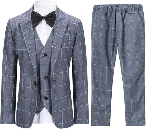 SWOTGdoby Boys Suits Formal Suit Set 3 Pieces Blazer Vest Pants Slim Fit Suit Jacket for Wedding Party in Saudi Arabia