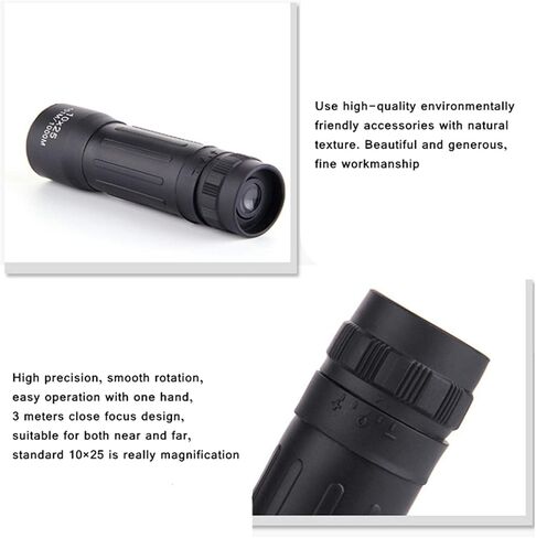 Monoculars for Adults High Power, 10x25 10X Monocular Mini Telescope Waterproof Binoculars Optical Travel Camping Fishing Hiking for Adult Bird Watching Outdoor Travel Binoculars in Saudi Arabia