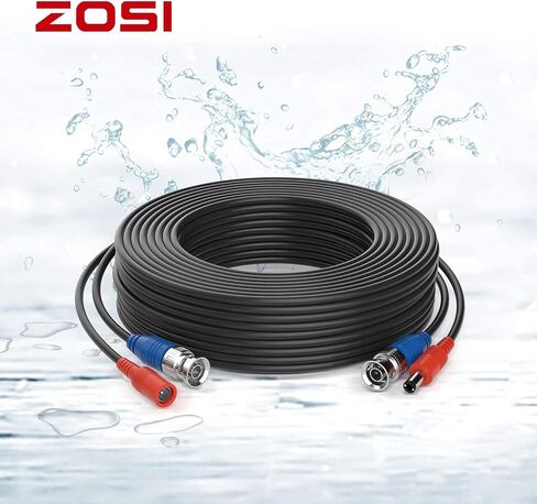 Zosi 2 Pack 33ft (10 أمتار) كابل طاقة فيديو All-In-One ، وكابلات كاميرا مراقبة BNC للمراقبة لأنظمة CCTV Video Security DVR (تضمنت موصلات BNC 2x ومحولات 2x RCA) in Kuwait