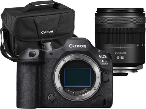 كاميرا Canon EOS R5 Mark II بدون مرآة مع مجموعة عدسات RF مقاس 16-28 مم f/2.8 + حقيبة كتف Canon 200ES | مستشعر كامل الإطار بدقة 45 ميجابكسل، فيديو بدقة 8K، Dual Pixel AF II، 30 إطارًا في الثانية، IBIS، Wi-Fi وBluetooth in Saudi Arabia