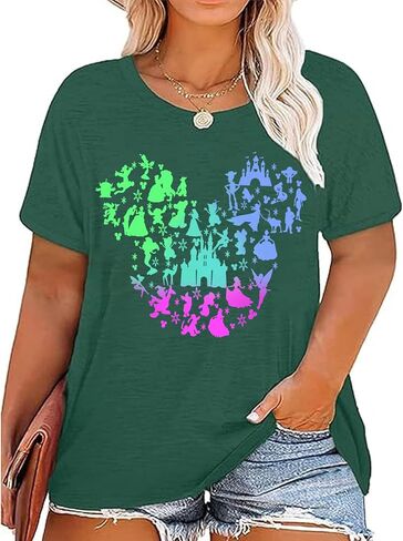 Plus Size Magical Shirts Women Magic Kingdom T Shirts Graphic Tee Cute Holiday Shirt Family Vacation Tops in Saudi Arabia