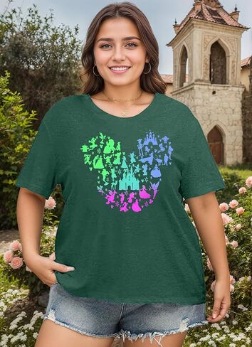 Plus Size Magical Shirts Women Magic Kingdom T Shirts Graphic Tee Cute Holiday Shirt Family Vacation Tops in Saudi Arabia