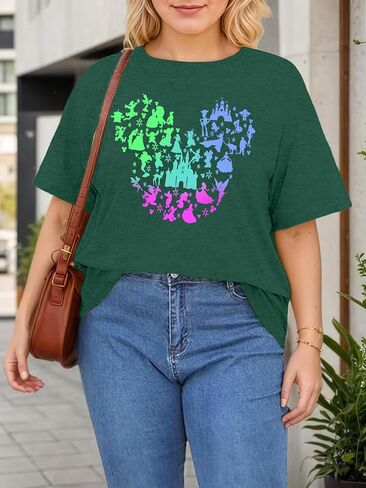 Plus Size Magical Shirts Women Magic Kingdom T Shirts Graphic Tee Cute Holiday Shirt Family Vacation Tops in Saudi Arabia