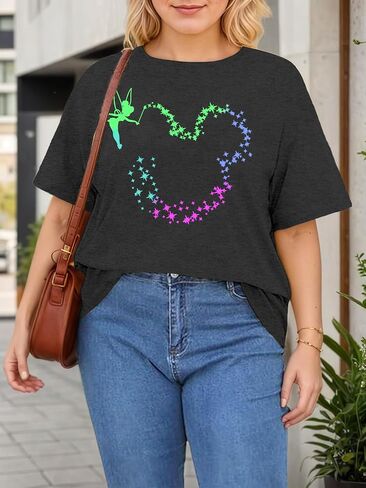 Plus Size Magical Shirts Women Magic Kingdom T Shirts Graphic Tee Cute Holiday Shirt Family Vacation Tops in Saudi Arabia