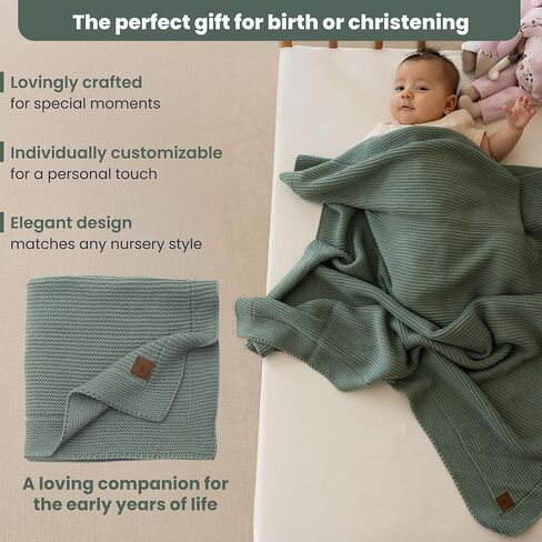 Soft Knit Baby Blanket 30x40 in, Stone – Oeko-Tex Certified, Breathable Swaddle & Receiving Blanket for Newborns, Crib & Stroller, Machine Washable in Saudi Arabia