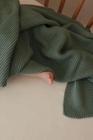 Soft Knit Baby Blanket 30x40 in, Stone – Oeko-Tex Certified, Breathable Swaddle & Receiving Blanket for Newborns, Crib & Stroller, Machine Washable in Saudi Arabia
