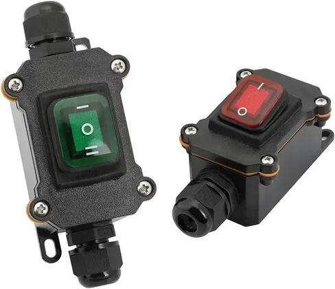 Waterproof Switch Waterproof Ship Type switch220V/24V/12V 20A Rain Proof Outside The Electrical roomAmpere boxSecond Gear IP65(Double Green 12-24V,20 PCS) in Kuwait