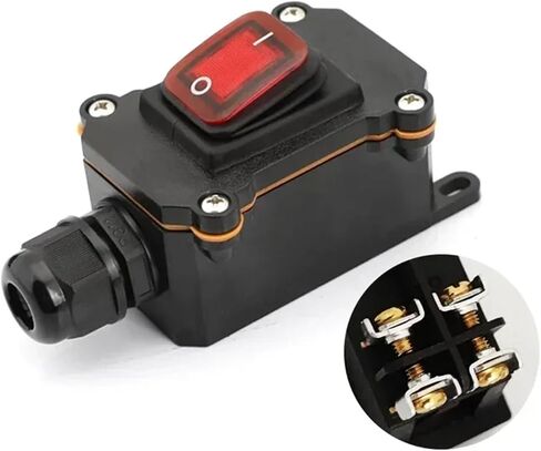 Waterproof Switch Waterproof Ship Type switch220V/24V/12V 20A Rain Proof Outside The Electrical roomAmpere boxSecond Gear IP65(Double Green 12-24V,20 PCS) in Kuwait