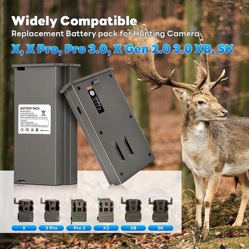 2 Pack 2025 Upgraded for Tactacam Battery Pack Compatible with Reveal Hunting Trail & Game Camera X Gen 3.0, Pro 3.0, X, X Pro, X Gen 2.0, XB, SK, 7.4V Li-ion Battery Suitable for Outdoor use in Saudi Arabia