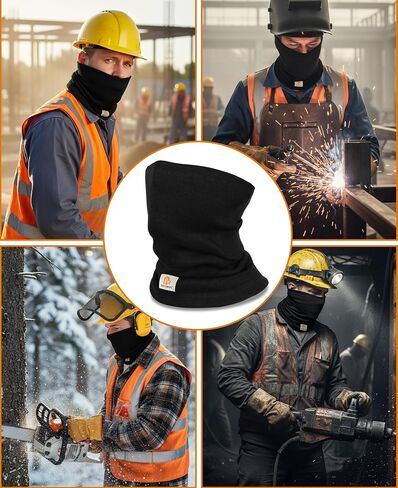 BOCOMAL FR Face Mask Beanie,Balaclava,Neck Gaiter Heavyweight Modacrylic Cotton Permanent Flame Resistant Winter Covering in Saudi Arabia