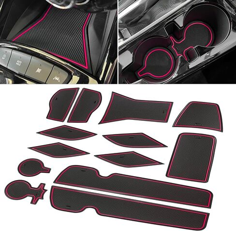 SENSHINE for Chevy Trax Accessories 2024 2025 2026 Cup Holder Insert Door Slot Mat Center Console Liner Pad for Chevrolet Trax LS 1RS LT 2RS ACTIV Non-Slip Anti Dust Premium Interior 14-PC (Blue Trim) in Saudi Arabia