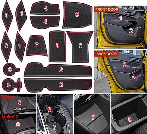 SENSHINE for Chevy Trax Accessories 2024 2025 2026 Cup Holder Insert Door Slot Mat Center Console Liner Pad for Chevrolet Trax LS 1RS LT 2RS ACTIV Non-Slip Anti Dust Premium Interior 14-PC (Blue Trim) in Saudi Arabia