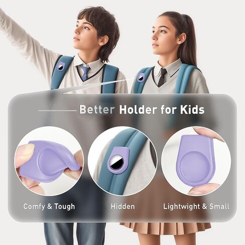 [1 Pack] Safety Case for Air Tags, Hidden for Airtag Holder for Kids with Clip Invisible Pin, GPS Tracker Case, Anti Lost, for Children, Elderly, Backpack, Luggage, Clothing, Black in Saudi Arabia