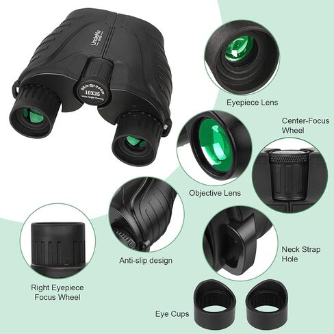 10x25 Compact Binoculars for Adults High Power HD Small Folding Lightweight Waterproof Telescope for Birdwatching Hunting Camping Theater in Saudi Arabia