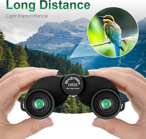 10x25 Compact Binoculars for Adults High Power HD Small Folding Lightweight Waterproof Telescope for Birdwatching Hunting Camping Theater in Saudi Arabia
