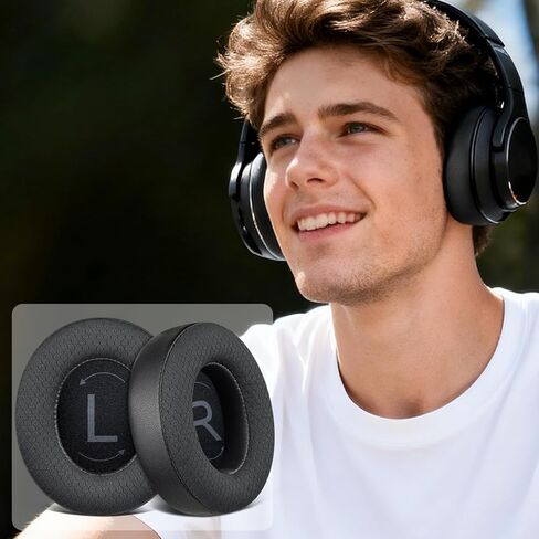 SOULWIT Mesh Fabric Replacement Earpads for Raycon Fitness/Everyday Headphones, Ear Pads Cushions with High-Density Memory Foam - Black in Saudi Arabia