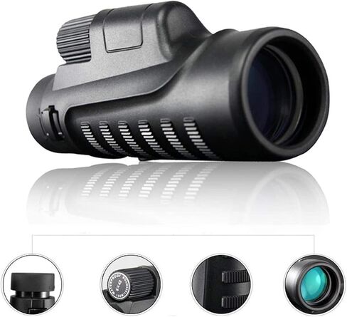 Monocular Telescope, 10x42 Monocular Telescope, High Power Life Waterproof BAK4 Prism Lens Monocular Compact with Smartphone Adapter Monocular for Adult Bird Watching Outdoor Travel in Saudi Arabia