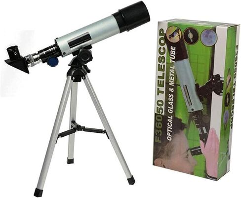 Monoculars Telescope, Entry-Level F36050M Outdoor monocular Space Astronomical Telescope with Portable Tripod Point Mirror 360/50mm Telescope (Metallic) in Saudi Arabia