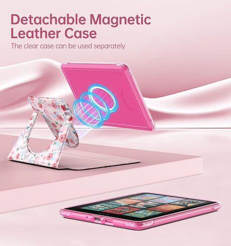 حالة الدوران Moko 360 ° لـ 7 "Kindle Paperwhite 12th Generation 2024 & Kindle Colorsoft 2024/2025 ، غطاء حامل وقائي مغناطيسي قابل للفصل مع الاستيقاظ التلقائي ، التوت ، التوت ، in Saudi Arabia