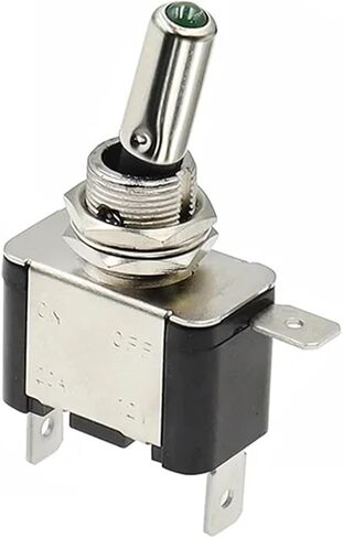 100Sets 20A 12V Toggle Switch Illuminated ON/Off Toggle Switch Control + Aircraft Missile Style Flip Up Cover LED(Green Switch w lid) in Kuwait