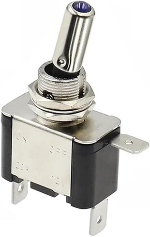 100Sets 20A 12V Toggle Switch Illuminated ON/Off Toggle Switch Control + Aircraft Missile Style Flip Up Cover LED(Green Switch w lid) in Kuwait