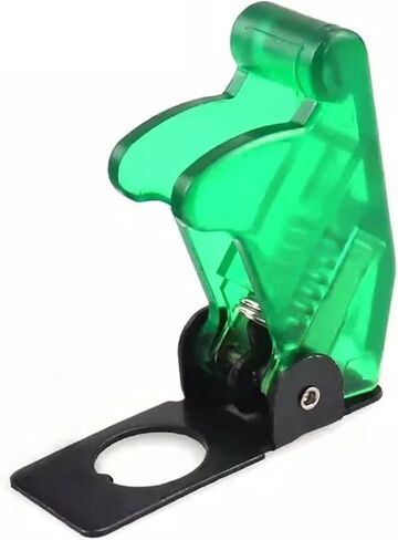 100Sets 20A 12V Toggle Switch Illuminated ON/Off Toggle Switch Control + Aircraft Missile Style Flip Up Cover LED(Green Switch w lid) in Kuwait