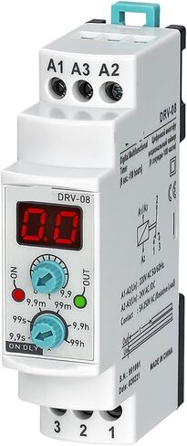 DRV-08 رقمي متعدد الوظائف عند تأخير وقت التتابع (0,1 ثانية. - 100 ساعة.)(220VAC 24VAC-DC) in Kuwait