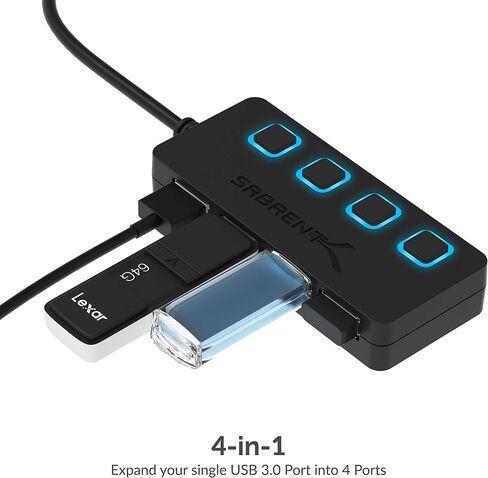 SABRENT USB Type-C 5-Port Hub with 10Gbps USB 3.2 Ports, 4K@60Hz HDMI, 100W PD Input, 80W Charging, 2X USB-A, 2X USB-C, Compact Aluminum Dock for Laptop Tablet Smartphone – HDR/HDCP (HB-TG5P) in Saudi Arabia