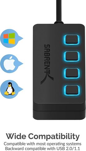 SABRENT USB Type-C 5-Port Hub with 10Gbps USB 3.2 Ports, 4K@60Hz HDMI, 100W PD Input, 80W Charging, 2X USB-A, 2X USB-C, Compact Aluminum Dock for Laptop Tablet Smartphone – HDR/HDCP (HB-TG5P) in Saudi Arabia
