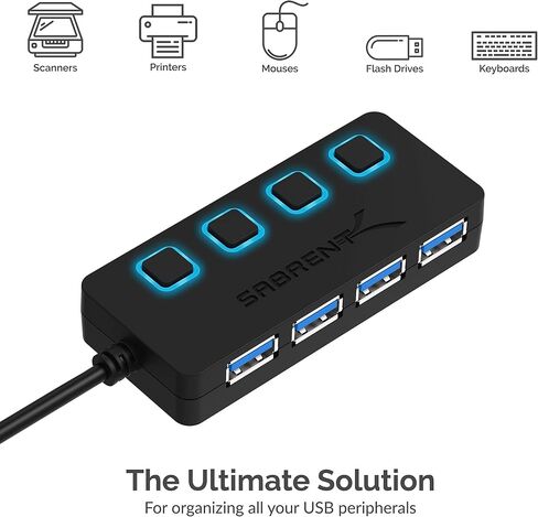 SABRENT USB Type-C 5-Port Hub with 10Gbps USB 3.2 Ports, 4K@60Hz HDMI, 100W PD Input, 80W Charging, 2X USB-A, 2X USB-C, Compact Aluminum Dock for Laptop Tablet Smartphone – HDR/HDCP (HB-TG5P) in Saudi Arabia
