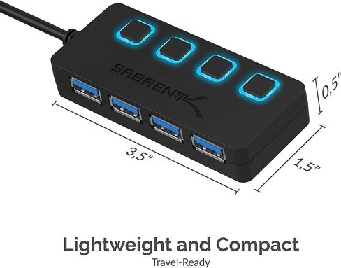 SABRENT USB Type-C 5-Port Hub with 10Gbps USB 3.2 Ports, 4K@60Hz HDMI, 100W PD Input, 80W Charging, 2X USB-A, 2X USB-C, Compact Aluminum Dock for Laptop Tablet Smartphone – HDR/HDCP (HB-TG5P) in Saudi Arabia