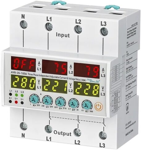 AVR-3S-XXA 3x380V+Nuetral Adjustable Current & Voltage Non-sync Relay 63A,80A,100A(80A) in Saudi Arabia