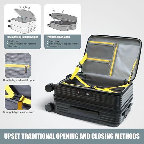 مجموعات الأمتعة 2 قطعة حقيبة كمبيوتر صلبة بفتحة علوية مع عجلة دوارة TSA Luggage (أبيض) in Saudi Arabia
