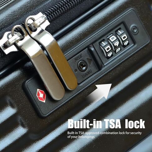 مجموعات الأمتعة 2 قطعة حقيبة كمبيوتر صلبة بفتحة علوية مع عجلة دوارة TSA Luggage (أبيض) in Saudi Arabia