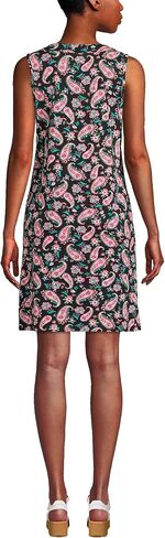 Lands' End Womens Cotton Jersey Sleeveless Cover-up Dress Colorblock Black Multi Paisley Floral Plus 3x in Saudi Arabia