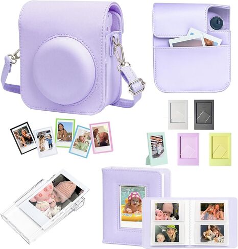 ملحق CAIYOULE Mini 12 11 لكاميرا Fuji Instax 12 و11 الفورية، يتضمن حافظة من جلد البولي يوريثان 12 11، ألبوم صغير، إطار، حقيبة صور مغناطيسية، حافظة صور، أرجواني (بدون كاميرا) in Kuwait