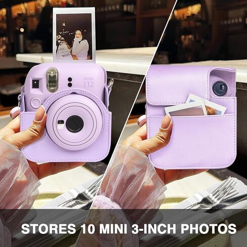 ملحق CAIYOULE Mini 12 11 لكاميرا Fuji Instax 12 و11 الفورية، يتضمن حافظة من جلد البولي يوريثان 12 11، ألبوم صغير، إطار، حقيبة صور مغناطيسية، حافظة صور، أرجواني (بدون كاميرا) in Kuwait