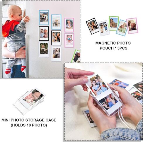 ملحق CAIYOULE Mini 12 11 لكاميرا Fuji Instax 12 و11 الفورية، يتضمن حافظة من جلد البولي يوريثان 12 11، ألبوم صغير، إطار، حقيبة صور مغناطيسية، حافظة صور، أرجواني (بدون كاميرا) in Kuwait