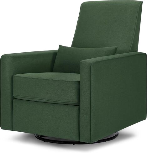 DaVinci Piper 360° Swivel Rocker Recliner Chair, Rocking Chair for Nursery & Living Room, GREENGUARD Gold, FSC & Certi-PUR US Certified, Comfy Nursery Glider Recliner - Heathered Blue w/Cream Piping in Saudi Arabia