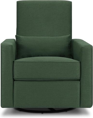DaVinci Piper 360° Swivel Rocker Recliner Chair, Rocking Chair for Nursery & Living Room, GREENGUARD Gold, FSC & Certi-PUR US Certified, Comfy Nursery Glider Recliner - Heathered Blue w/Cream Piping in Saudi Arabia