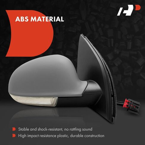 A-Premium Passenger Side Power Door Mirror - Compatible with Volkswagen GTI/Rabbit 2006 2007 2008 2009 - Heated Manual Folding Black Outside Rear View Mirror w/Turn Signal - Replace# 1K1857508CN9B9 in Saudi Arabia