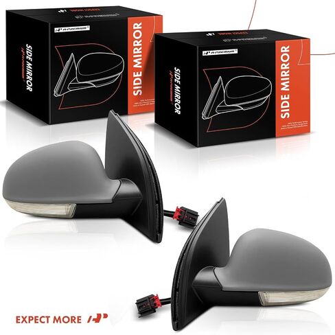 A-Premium Passenger Side Power Door Mirror - Compatible with Volkswagen GTI/Rabbit 2006 2007 2008 2009 - Heated Manual Folding Black Outside Rear View Mirror w/Turn Signal - Replace# 1K1857508CN9B9 in Saudi Arabia