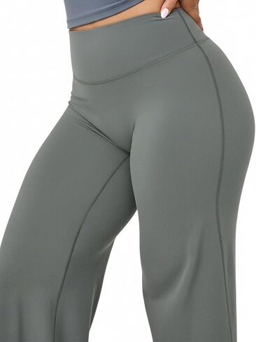 Straight Leg Yoga Pants for Women Wide Leg High Waist Stretch Soft Flared Workout Leggings in Kuwait