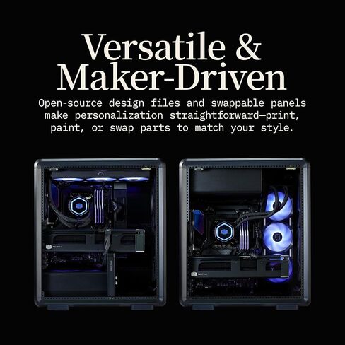 Cooler Master Masterframe 500 Mesh Silver Freeform 2.0 Modular Platform Open-Air ATX Mid-Awee Case ، Frame Aluminium ، معجبين مزدوج 200 مم ، GPU MAX 390 مم ، 360 مم AIO MAX ، Type C ، Glass in Saudi Arabia