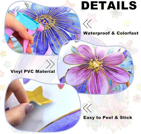 Colorful Rainbow Wall Stickers for Girls Room Watercolor Boho Rainbow Wall Decals & Murals Peel and Stick Floral Decor for Kids Room Nursery Bedroom (Purple) in Saudi Arabia
